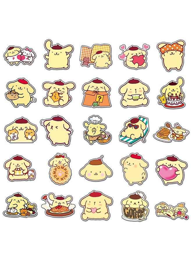 سانريو مجموعة ملصقات شفافة من 50 قطعة، بتصميم كرتوني لطيف على شكل بوم بوم، مناسبة لزجاجات المياه والأكواب والحواسيب المحمولة والهواتف والغيتار والسيارات والدراجات، هدية للأطفال والمراهقين. - Image 2
