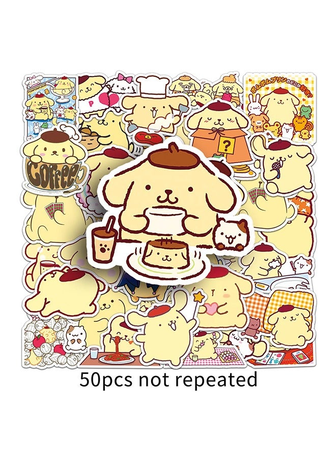 سانريو مجموعة ملصقات شفافة من 50 قطعة، بتصميم كرتوني لطيف على شكل بوم بوم، مناسبة لزجاجات المياه والأكواب والحواسيب المحمولة والهواتف والغيتار والسيارات والدراجات، هدية للأطفال والمراهقين. - Image 4