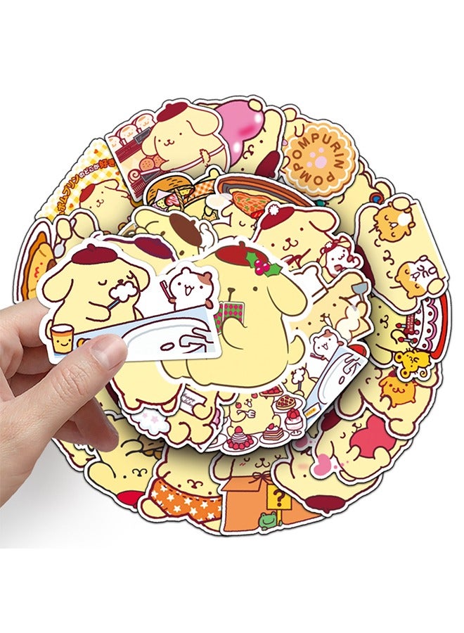 سانريو مجموعة ملصقات شفافة من 50 قطعة، بتصميم كرتوني لطيف على شكل بوم بوم، مناسبة لزجاجات المياه والأكواب والحواسيب المحمولة والهواتف والغيتار والسيارات والدراجات، هدية للأطفال والمراهقين. - Image 5