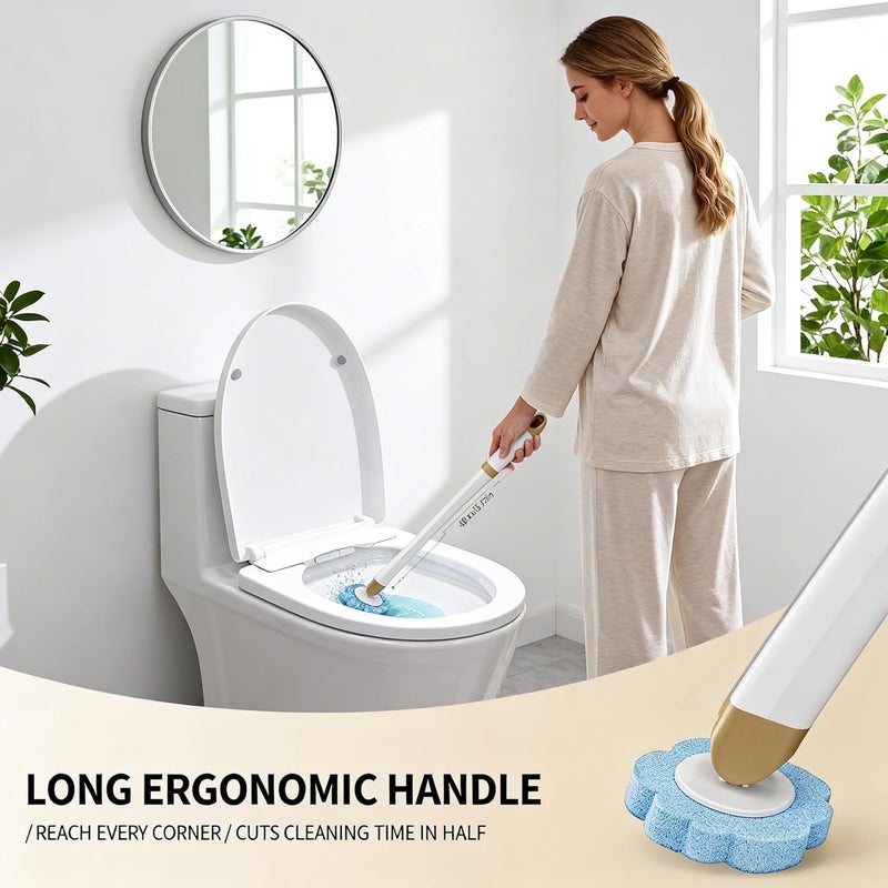 KIRIKIT Disposable Toilet Brush with 54 Refills–Toilet Bowl Wand Starter Kit, Wall Mounted Toilet Brush and Holder Set, Long Handle Scrubber Bathroom Toilet Cleaner System–3 Scents (Ocean, Lemon, Lavender) - Image 5