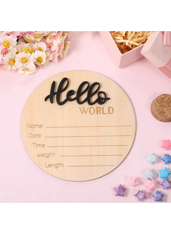 YQQYG 1 PCS Baby Announcement Sign, Wooden Newborn Sign, Circle Welcome Baby Sign, Birth Announcement Sign for Hospital, Baby Name Sign for Photo Props Baby Shower - Image 4