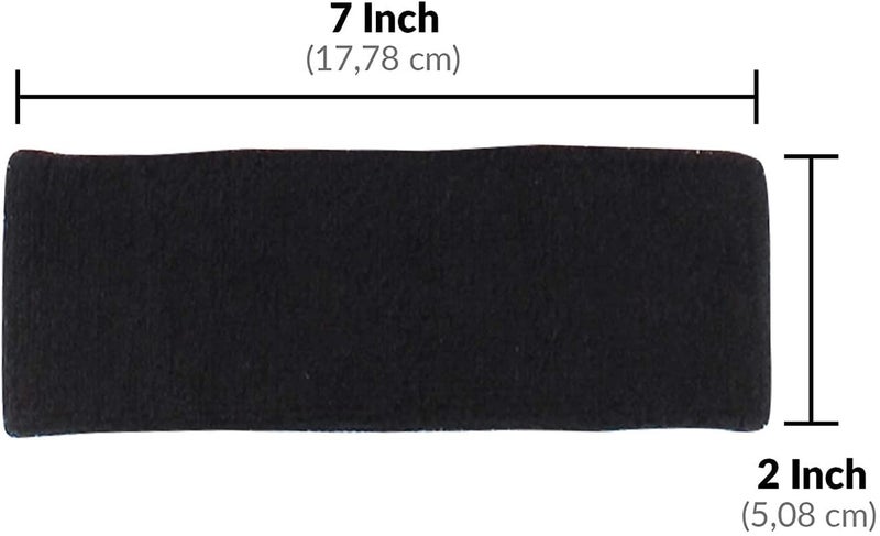 STEFFER رباط رأس قطن ستيفر - رياضة، صالة ألعاب رياضية، تمارين يوغا، رباط عرق - لجميع الملابس الرياضية، رباط لياقة بدنية للرجال والنساء (عبوة من 1 باللون الأسود) - Image 3