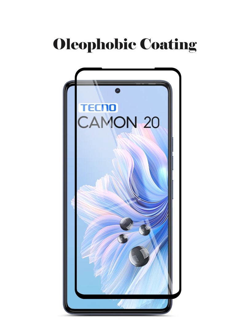 Techie واقي شاشة Techie 5D Full Cover 9H Hardness HD من الزجاج المقوى لهاتف Tecno Camon 20 / Tecno Camon 20 Pro - مضاد للخدش ومضاد لبصمات الأصابع وخالٍ من الفقاعات - Image 3