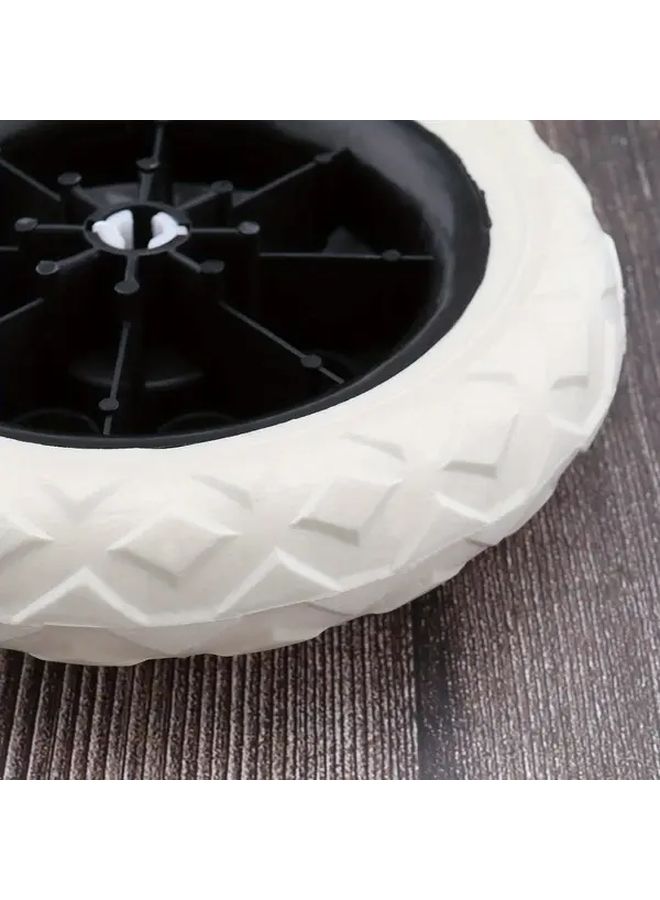 4 Pcs White Solid Utility Wheels For Skateboards Strollers Garden Cart Trolley Multi Functional Shopping Wheel Sturdy Industrial Grade Material Equipment Repair Workshop Tools - Image 5