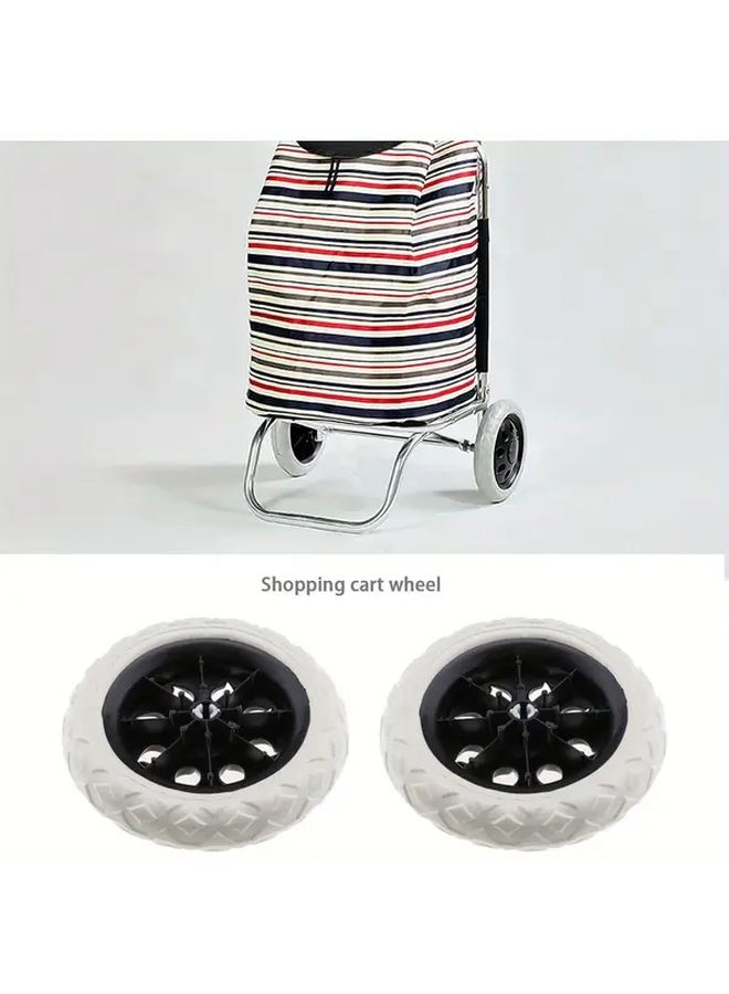 4 Pcs White Solid Utility Wheels For Skateboards Strollers Garden Cart Trolley Multi Functional Shopping Wheel Sturdy Industrial Grade Material Equipment Repair Workshop Tools - Image 2