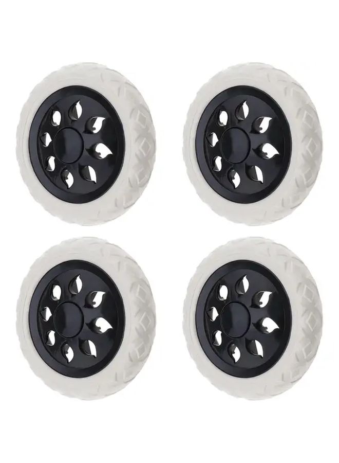 4 Pcs White Solid Utility Wheels For Skateboards Strollers Garden Cart Trolley Multi Functional Shopping Wheel Sturdy Industrial Grade Material Equipment Repair Workshop Tools - Image 1