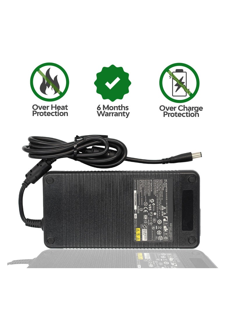 Laptop Power Adapter (210W 19.5V / 10.8A) BRP Compatible with Dell Precision M6400, M6500 Alienware M17 (Without Power Cable)