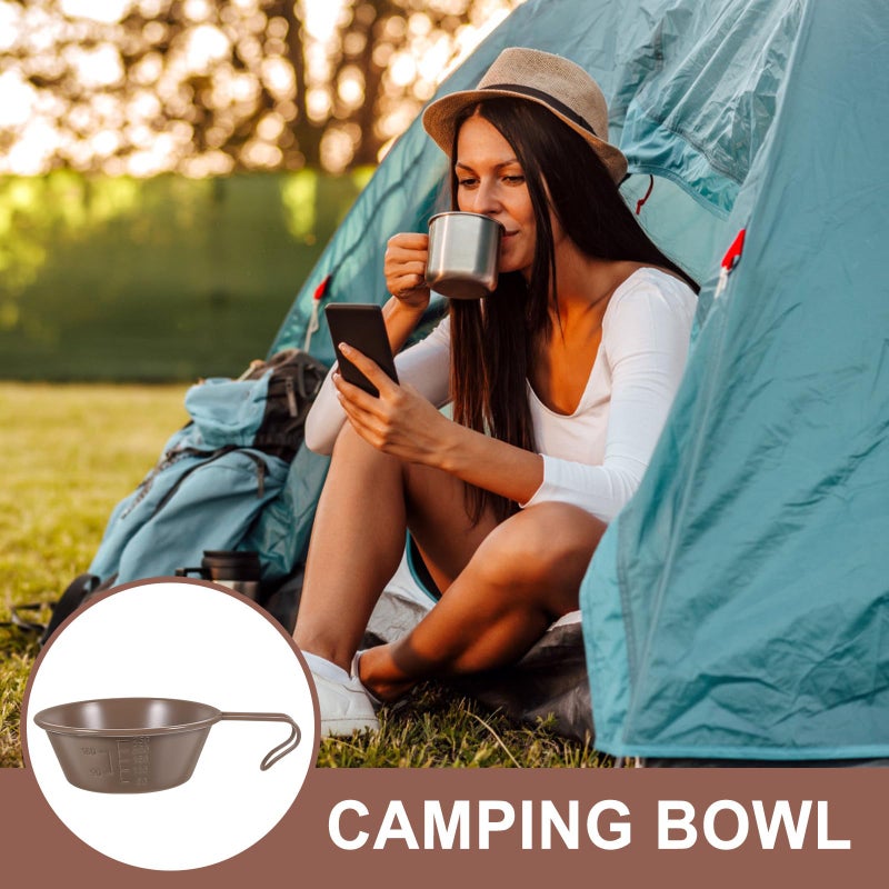 304 Stainless Steel Camping Bowl with Handle Outdoor Drinking Soup Cup for Hiking Picnic - Image 5