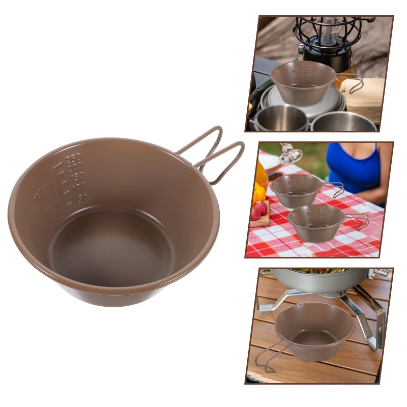 304 Stainless Steel Camping Bowl with Handle Outdoor Drinking Soup Cup for Hiking Picnic - Image 4