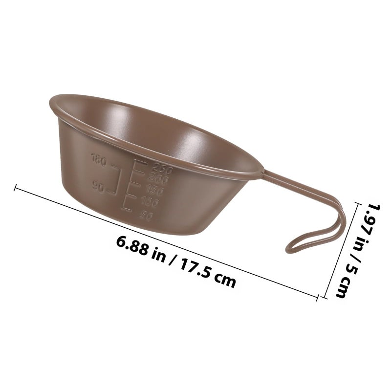 304 Stainless Steel Camping Bowl with Handle Outdoor Drinking Soup Cup for Hiking Picnic - Image 3