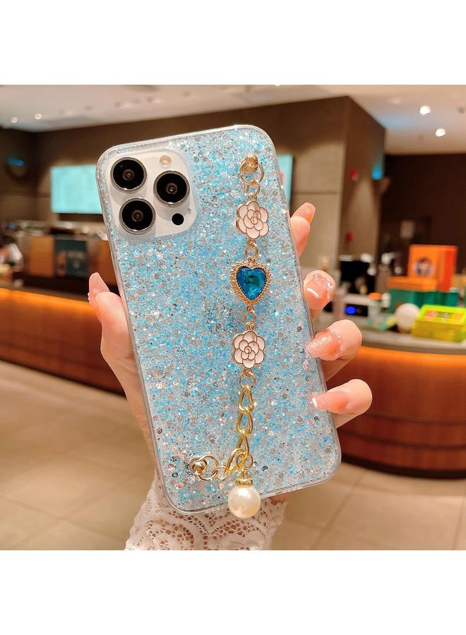 اس-توب جراب لهاتف iPhone 15 Pro مصنوع من مادة TPU الإيبوكسي بسلسلة من الأحجار الكريمة المرصعة بالنجوم - Image 2