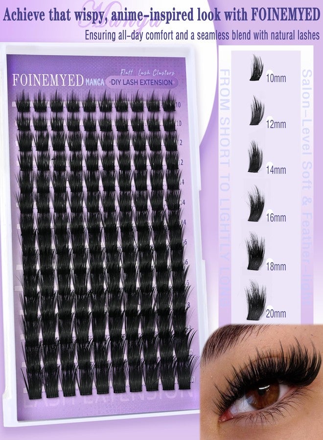 FOINEMYED Manga Lash Clusters Wispy Cluster Eyelash Spiky Eyelash Extensions Clusters 140pcs Individual Lashes Manga Look C Curly Lash Extension DIY at Home by FOINEMYED - Image 2