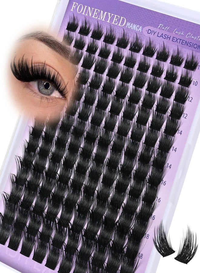 FOINEMYED Manga Lash Clusters Wispy Cluster Eyelash Spiky Eyelash Extensions Clusters 140pcs Individual Lashes Manga Look C Curly Lash Extension DIY at Home by FOINEMYED - Image 1
