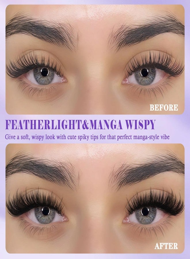 FOINEMYED Manga Lash Clusters Wispy Cluster Eyelash Spiky Eyelash Extensions Clusters 140pcs Individual Lashes Manga Look C Curly Lash Extension DIY at Home by FOINEMYED - Image 3