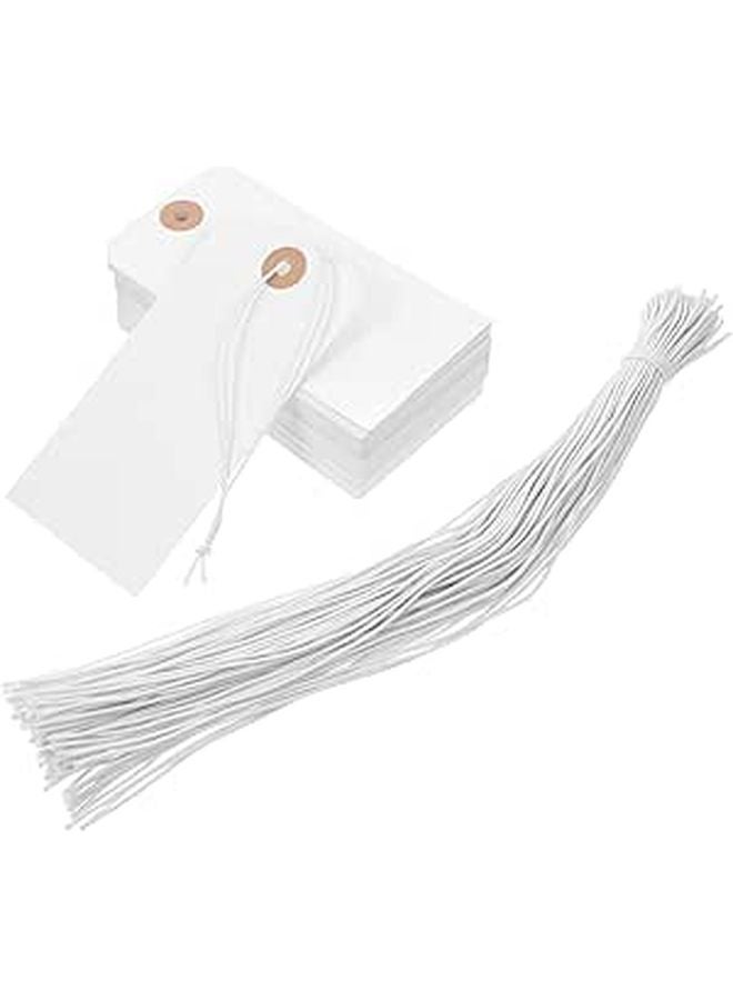 100 Pcs 4x6 Inch White Blank Shipping Tags With Wire Ties For Clothing Bags Inventory - Image 1