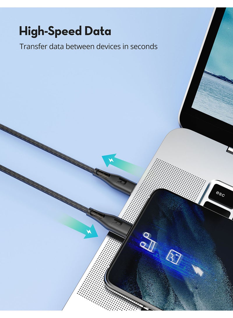 RAVPOWER RP-CB1031 60W Fast Charging Nylon Braid Global Version Type-C to C Cable 2M Black - Image 5