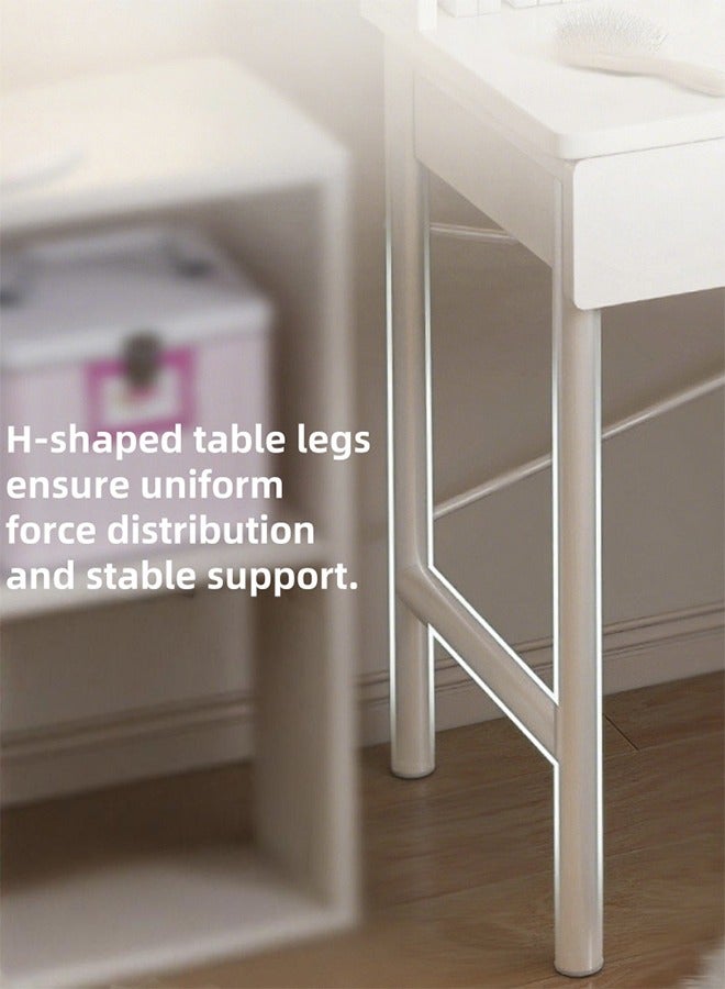 Generic Extended Version Bedroom Dressing Table, Vanity Table, Dressing Table, And Mirror, Adjustable LED Light, Double Drawers And Storage Rack, 80cm×40cm×125.5cm.  - Image 5
