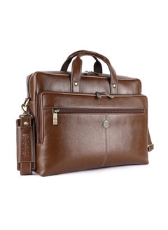 HAMMONDS FLYCATCHER HAMMONDS FLYCATCHER Genuine Leather Office Bag for Men, Stylish 15.6 Inch Laptop Bag for Men with Multiple Compartments, this Leather Bag for Men has Adjustable Strap - 1 Year Warranty - Brushwood  - Image 3