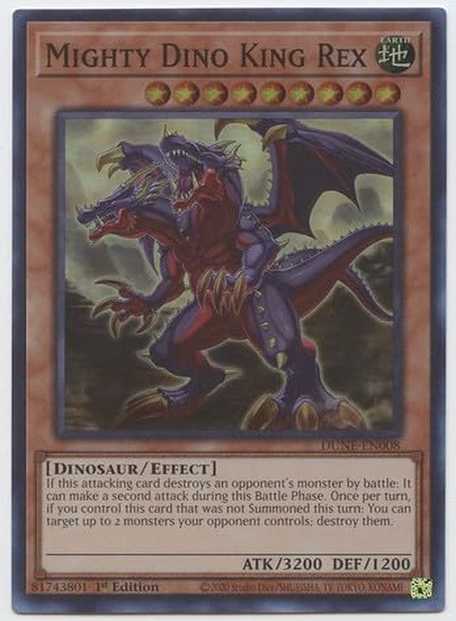 Yu-Gi-Oh! Mighty Dino King Rex - DUNE-EN008 - Super Rare - 1st Edition
