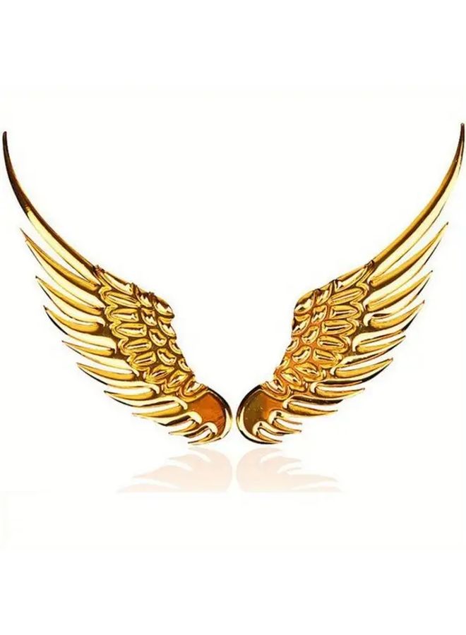 2pcs Silvery Universal Metal 3D Angel Hawk Wings Emblem Badge Decal Sticker For Car Vehicle Accessory - Image 4