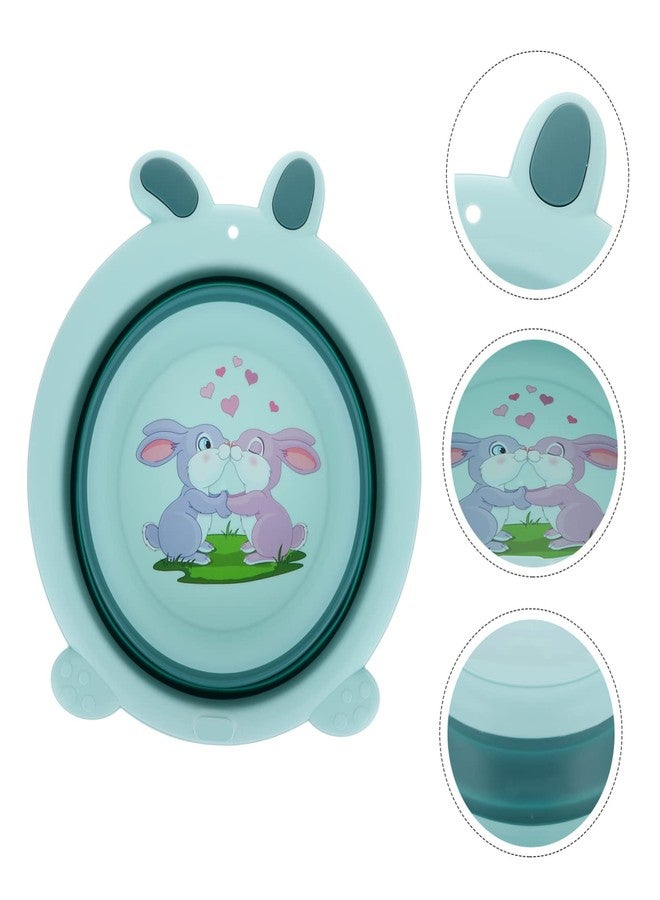 حوض غسيل أطفال صغير قابل للطي، محمول، مناسب للأطفال الصغار، مثالي للسفر، مصنوع من مواد آمنة ومتينة، أبعاده 13.4 × 12.2 × 3.9 بوصة - Image 2