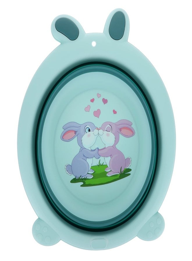 حوض غسيل أطفال صغير قابل للطي، محمول، مناسب للأطفال الصغار، مثالي للسفر، مصنوع من مواد آمنة ومتينة، أبعاده 13.4 × 12.2 × 3.9 بوصة - Image 1