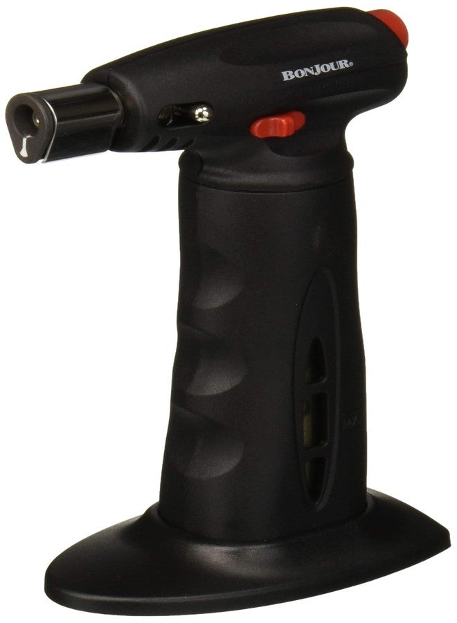 BonJour Chef’s Tools Butane Culinary / Crème Brûlée Torch, Black Aluminum - Image 1