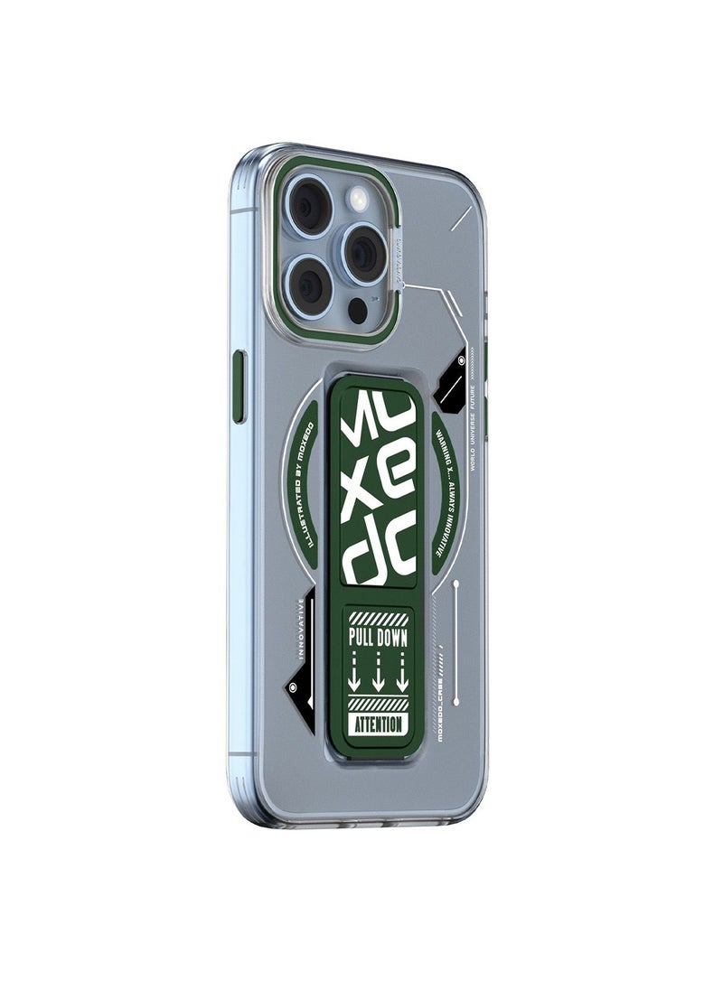 Moxedo Moxedo Magnetic Protective Case Scratch Resistant Drop Protection with Built-in Extendable Grip Stand Compatible for iPhone 13 Pro Max 6.7 inch - Green  - Image 1