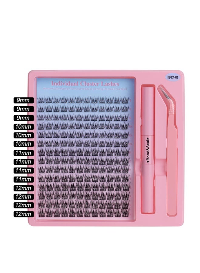 يلا بيك مجموعة رموش صناعية سميكة ومجعدة على شكل حرف D، مكونة من 168 مجموعة، مع ملقط رموش وفرشاة لاصقة مزدوجة. - Image 2