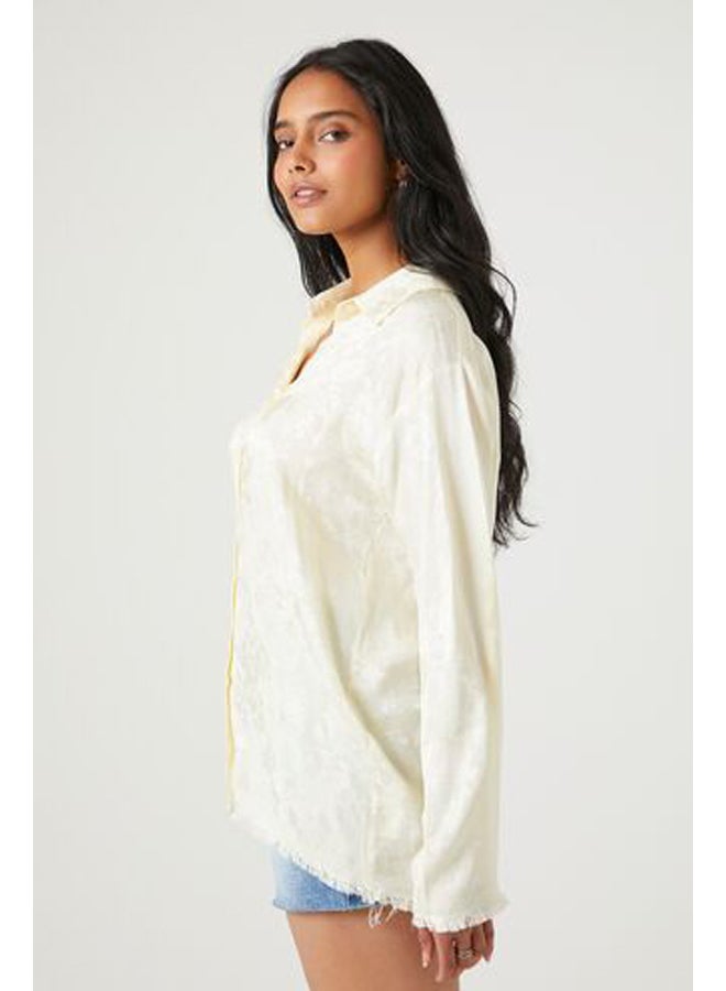 FOREVER 21 Floral Print Distressed Shirt - Image 2