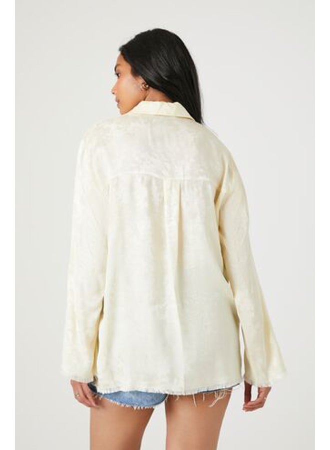 FOREVER 21 Floral Print Distressed Shirt - Image 3