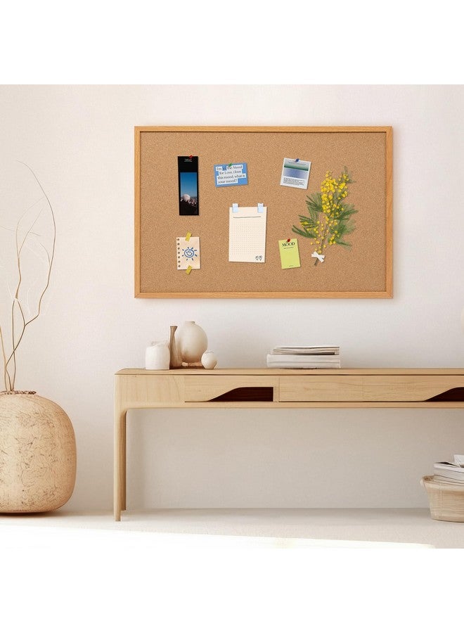 Board2by Cork Board Bulletin Board 24 X 36, Wood Framed Corkboards For Wall Decor, Hanging Office Message Board, Large Wall Mounted Notice Pin Board With 15 Push Pins For School, Home & Office - Image 3