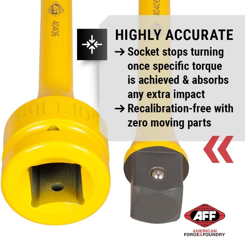 AFF Torque Limiting Extension, 1" Drive, 250 ft/lbs, Yellow, 40406 - Image 2