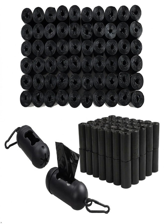 Nicesh 1200 Counts Dog Waste Poop Bag, Dog Poop Waste Bags with 2 Dispensers, Black, F - Image 1