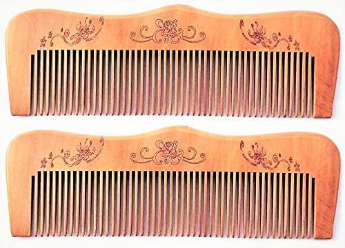 Twisha Handmade Neem Wood Broad Tooth Anti-Dandruff Comb For Men And Women Pack of 2 - Image 3