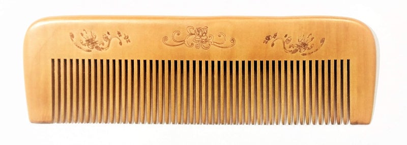 Twisha Handmade Neem Wood Broad Tooth Anti-Dandruff Comb For Men And Women Pack of 2 - Image 2