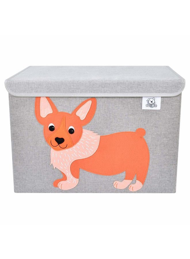 CLCROBD Foldable Large Kids Toy Chest with Flip-Top Lid, Collapsible Fabric Animal Toy Storage Organizer/Bin/Box/Basket/Trunk for Toddler, Children and Baby Nursery (Dog) - Image 2