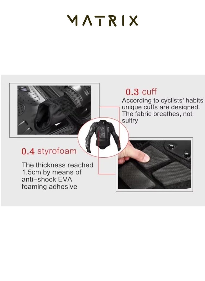 MATRIX - Motorcycle Jacket Sportswear Motorcycle Full Body Armor Jackets Motocross Racing Jersey Spine Chest and Arm Protection Jacket Large (L) - Image 1