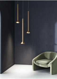 Gold volume pendant lighting  size 95cm  tube warm light 6 watt P0939
