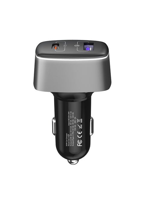 83W Car Charger Fast Charging Dual USB Ports Black