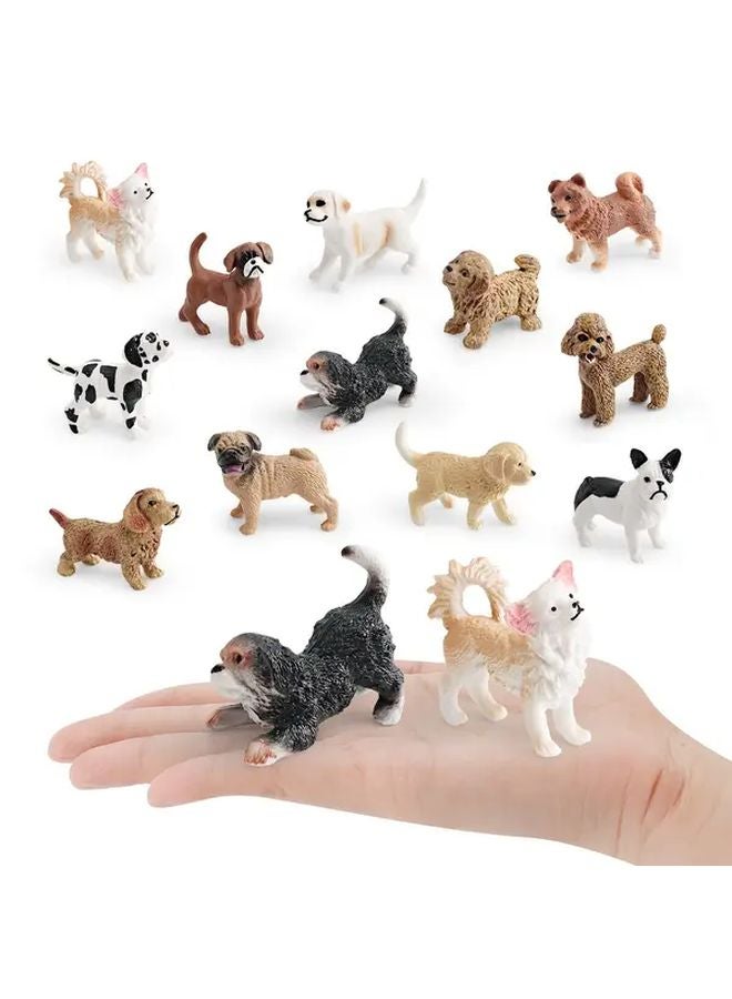6pcs Miniature Puppy Models Shiba Inu Chihuahua Bulldog Golden Retriever Animal Figurines - Image 4
