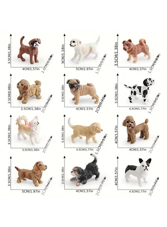 6pcs Miniature Puppy Models Shiba Inu Chihuahua Bulldog Golden Retriever Animal Figurines - Image 3