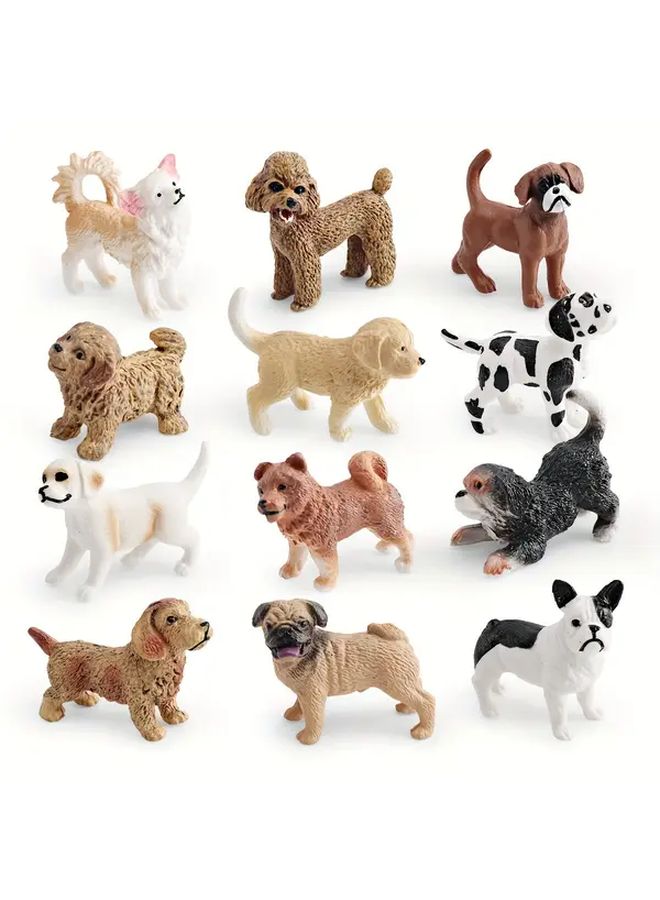 6pcs Miniature Puppy Models Shiba Inu Chihuahua Bulldog Golden Retriever Animal Figurines - Image 2
