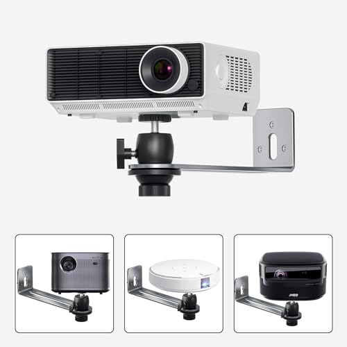 Liboer Universal Projector Wall Mount - 360Adjustable Aluminum Alloy Bracket for Home and Office, with 1/4' Screw - Image 2
