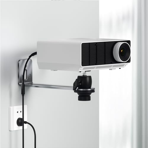 Liboer Universal Projector Wall Mount - 360Adjustable Aluminum Alloy Bracket for Home and Office, with 1/4' Screw - Image 5