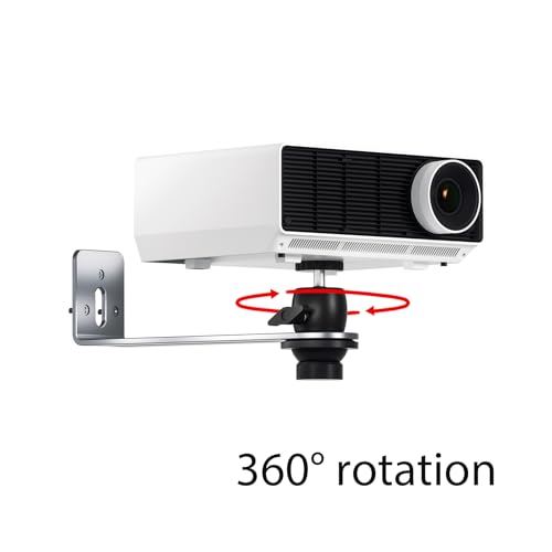 Liboer Universal Projector Wall Mount - 360Adjustable Aluminum Alloy Bracket for Home and Office, with 1/4' Screw - Image 4
