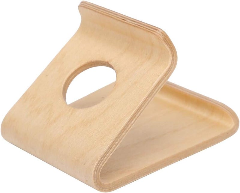 HEEPDD Mobile Phone Stand, Phone Holder for Tablets, Light Walnut Finish, Perfect for Home Office Usage Mobile Stand, Wooden Holder, Adjustable Nan Office and School Supplies (Light) - Image 2