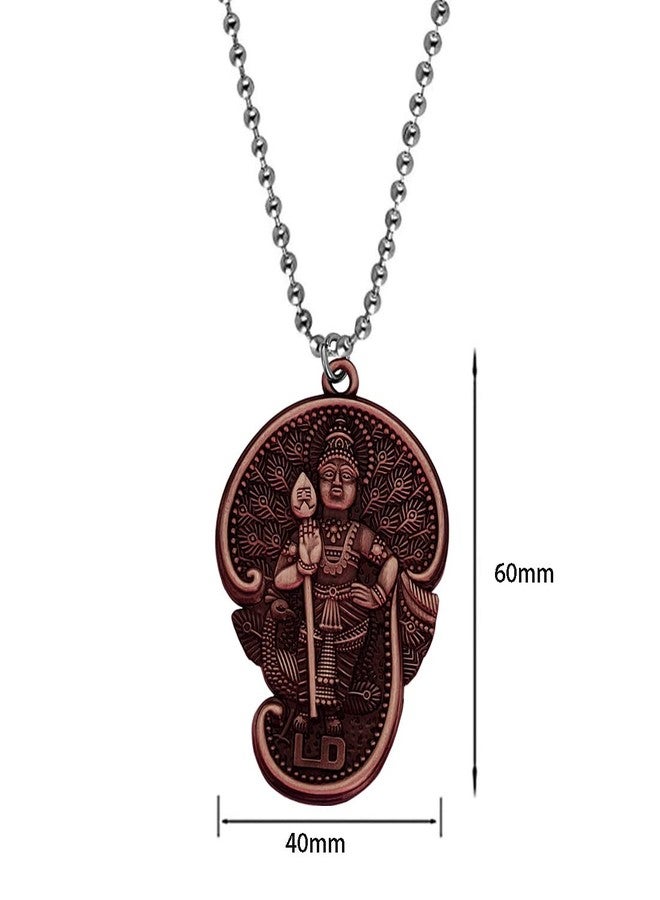 M Men Style Tamil Om Murugan Kartikeya Kumara Kumaraswami Subrahmanyam Locket With Chain Copper Zinc Metal Necklace Pendant Chain For Men And Women - Image 2