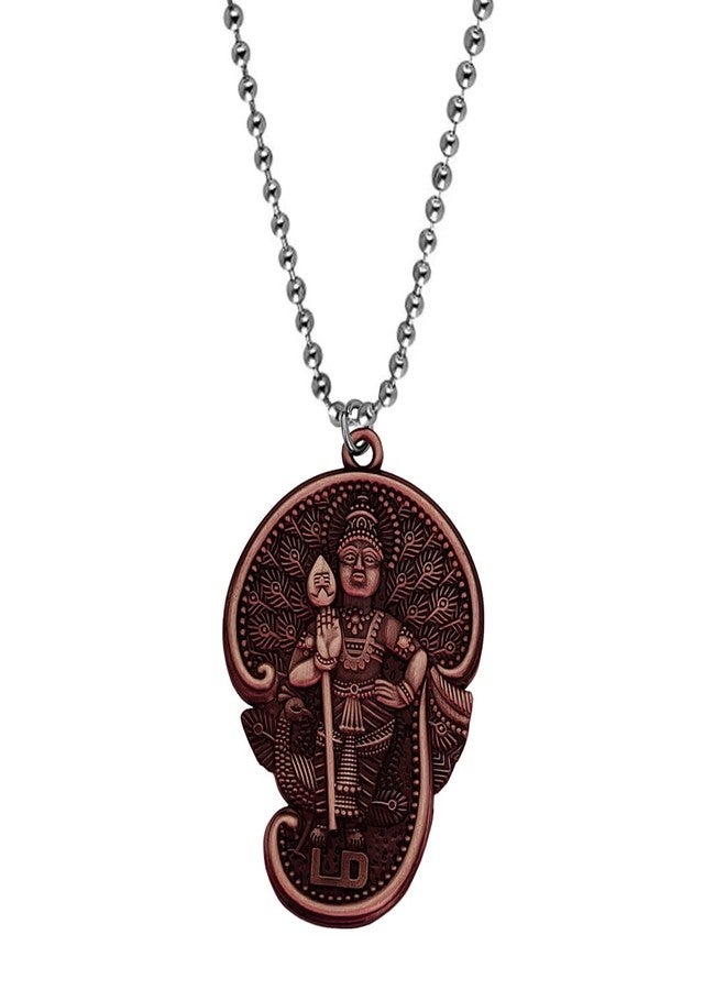 M Men Style Tamil Om Murugan Kartikeya Kumara Kumaraswami Subrahmanyam Locket With Chain Copper Zinc Metal Necklace Pendant Chain For Men And Women - Image 1