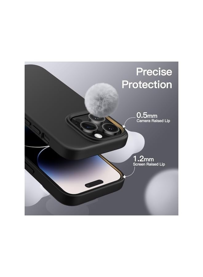 جي تيك حافظة JETech من السيليكون لهاتف iPhone 14 Pro مقاس 6.1 بوصة، حافظة هاتف واقية لكامل الجسم ذات ملمس حريري ناعم، غطاء مقاوم للصدمات مع بطانة من الألياف الدقيقة (أسود) - Image 5